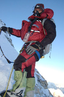 Jim at 25,000 decending Cho Oyu after summit Jim at 25,000 decending Cho Oyu after summit