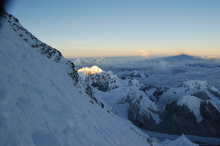Sunrise from 25,000 ft and Cho Oyu Shadow Sunrise from 25,000 ft and Cho Oyu Shadow