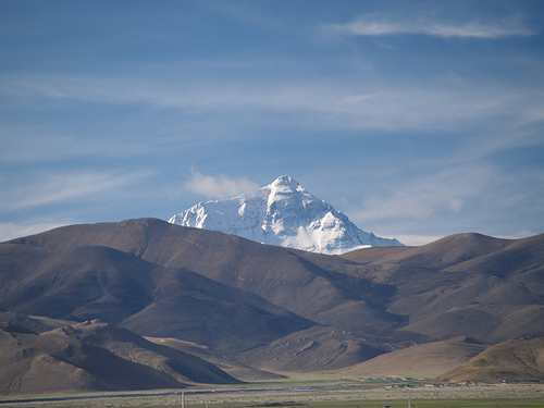 The view of Everest from Tingri