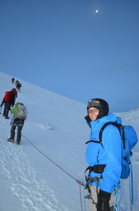 The team starting up the Jampa Glacier.